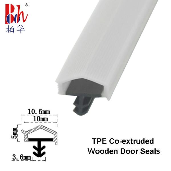 Co-Extruded TPE Wooden Door Seal Strips White Color Rubber Weather Seal Strip