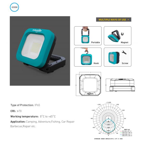 Stable Camping Portable LED Worklight Multi Function Practical