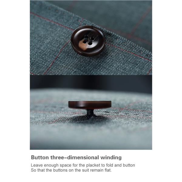 Dark Plaid Single Breasted Double Slit Two Button 8cm Peak Lapel 3 Pieces Set Business Men's Suit