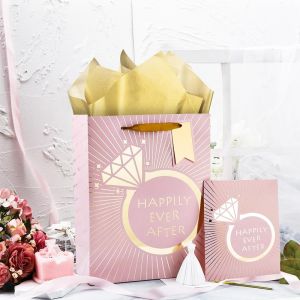 Custom Color Accepted Ivory Board Wedding Gift Paper Bags for Special Occasion