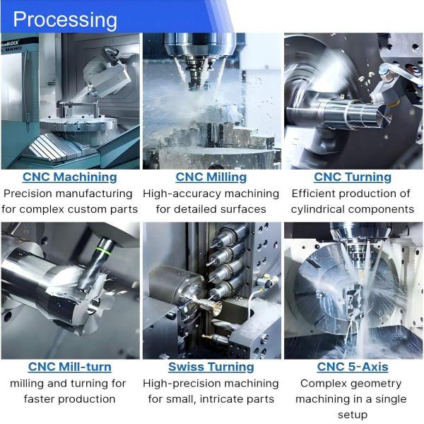 CNC milling machine producing precision metal parts
