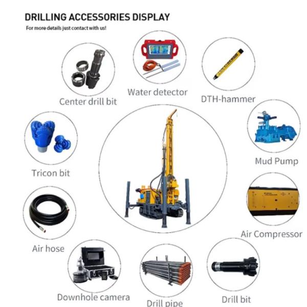Pneumatic Crawler Water Well Drilling Rig With Hydraulic Tower
