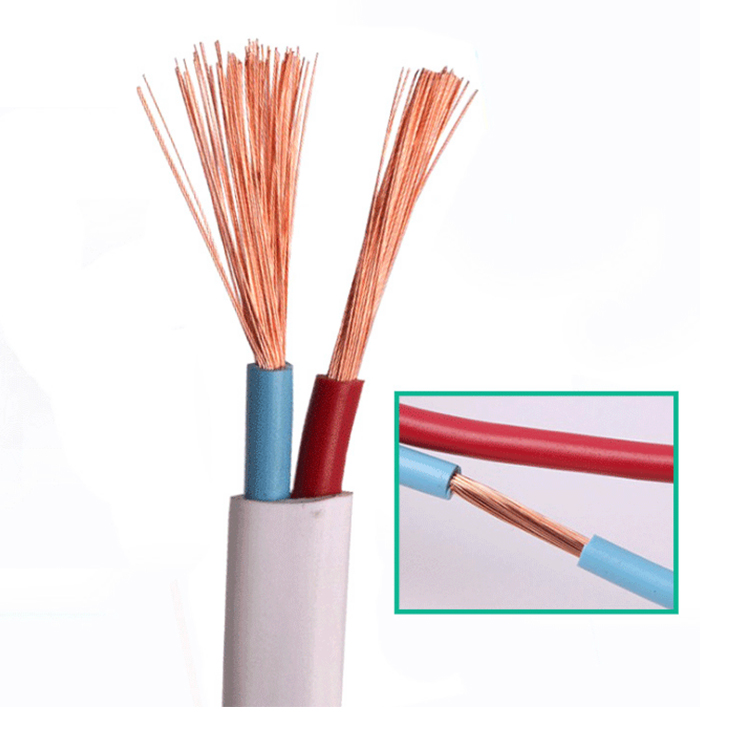 Black 0.5mm 2 Core 500V HV Power Cable PVC Insulated For Construction