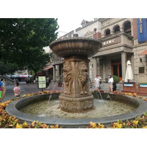 Quality Garden water sandstone fountain with pool, china marble sculpture supplier for sale