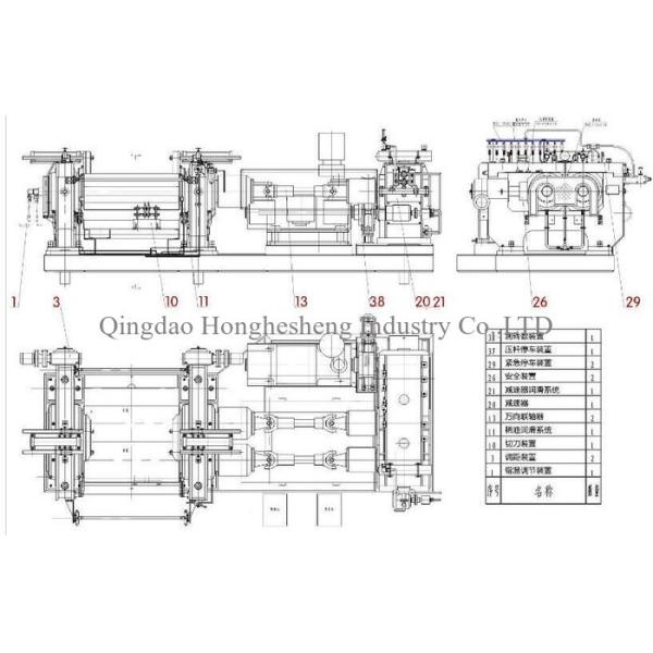 45KW 560x1000mm Xk450/560/610/660 Two Roll Open Mixing Mill Machine With Stock Blender High Efficiency