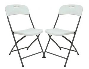 Quality Outdoor White Plastic Metal Folding Chairs For Events Garden Party Chairs for sale