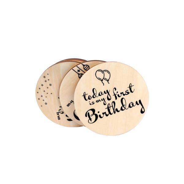 Baby Monthly Milestone Cards Wooden Printed Milestone Discs for Baby Newborn Gifts-customized design accept