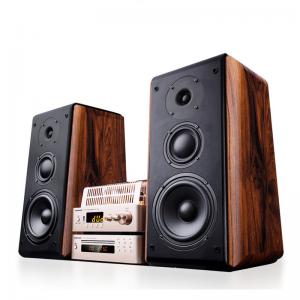 Quality HIFI 3 Way Bookshelf Stereo Speakers Pyramid Shaped 4 Ohms With Tube Amplifier for sale
