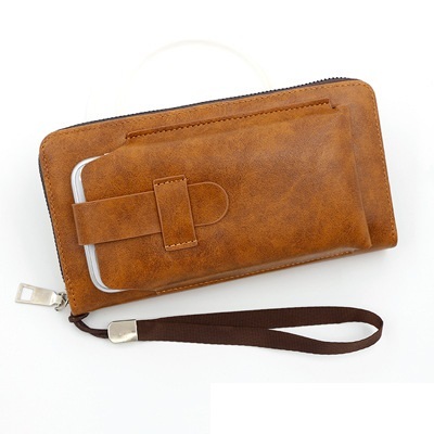 Long Wallet Business Cross-Border Clutch Bag Men PU Multi-Card Slot Wallet Large Capacity Portable Mobile Phone Bag Wholesale