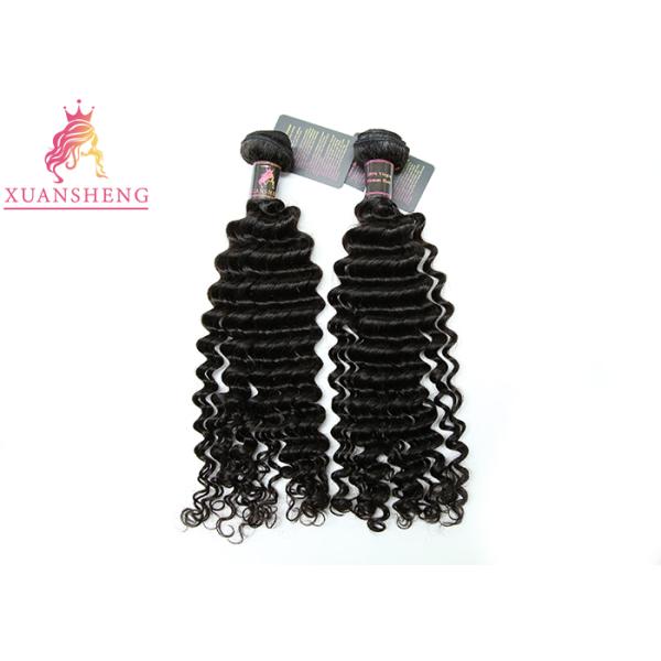 Deep Wave Virgin Human Hair Extensions , Silky Virgin Unprocessed Peruvian Hair