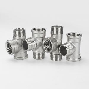 China Sanitary Stainless Steel 3 Way Male Threaded Tee Pipe Fittings with Casting SS304 on sale