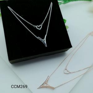 China PES Fashion Jewelry! Letter V Victory Winner Micro Pave CZ Lariat Necklace on sale