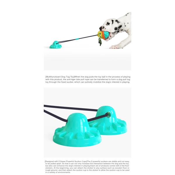 Natural Rubber Dog Chew Toy TPR Indestructible Suction Dog Tug Of War Toy