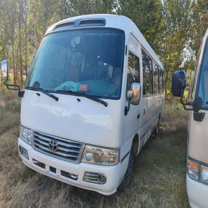 Quality Used gasoline Toyota Coaster Bus City Shuttle 21 Passenger for sale