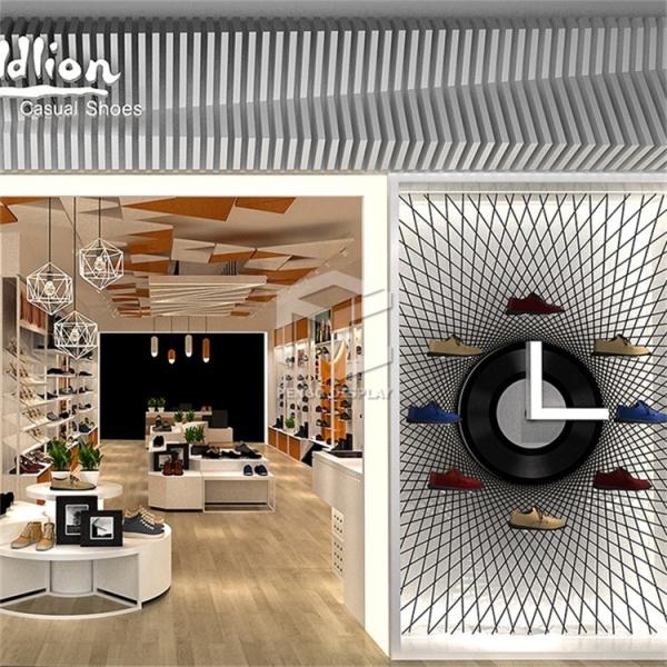 ODM Electroplates Retail Shoe Display Racks Store Wall Shelf