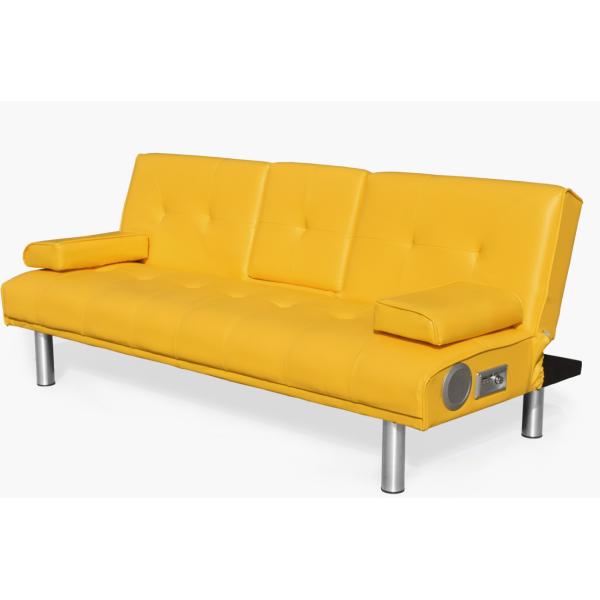 Modern Futon Lounger Convertible Sofa Faux Leather 3 Seater Futon Sofa