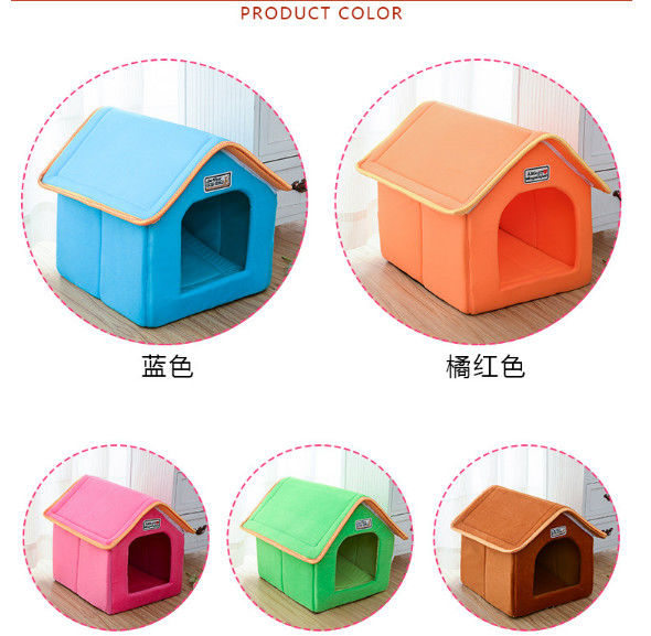 Removable pet dog house, kennel, cat litter, dog supplies, pet supplies wholesale;S.M.L.Yellow, Blue, Brown, Red, Leopar