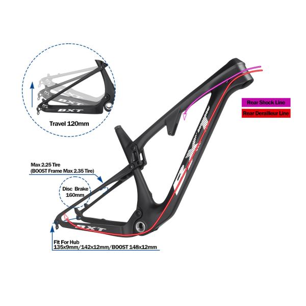 29er Carbon Mountain Bike Frame Trail Full Suspension Bicycle Frames