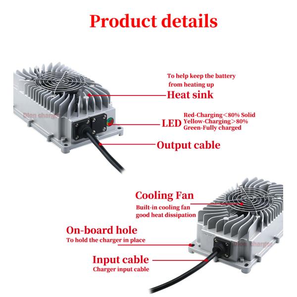Smart 60V 5A 60V 6A lithium battery charger waterproof ip67 lifepo4 / lead acid battery charger 60 volt