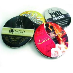 Quality round metal CD tin holder for sale