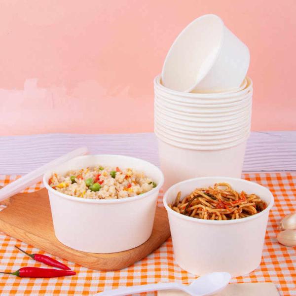 Customized Cheap Hot Insulated Double PE 28oz Recyclable Paper Bowls