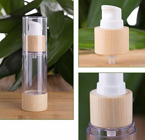 Bamboo Lotion Pump Airless Cosmetic Bottles 100 ML Without Tube