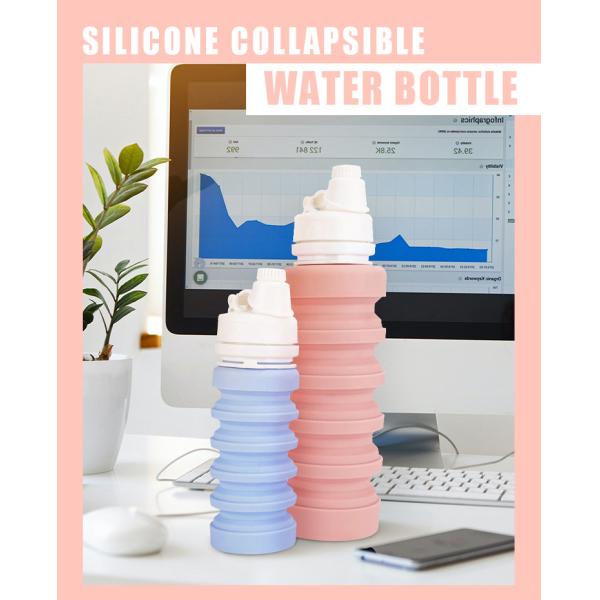 Food Grade PP Silicone Water Bottle Foldable 350ml 550ml 750ml