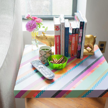 washi tape for furniture decoration