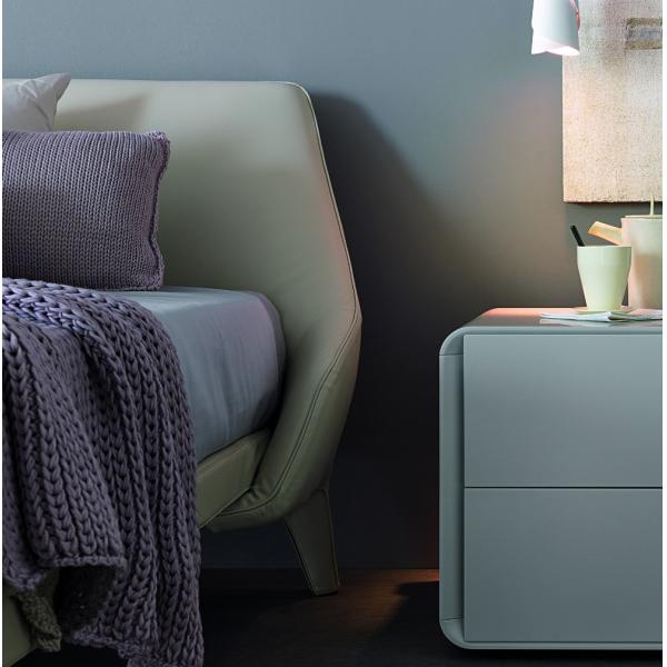 Bed Designer Furniture Cream White Modern Leather Bed ZZ-BD017