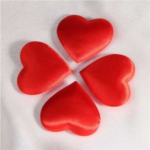 Quality Red Satin Padded Hearts Embellishments Applique Crafts Engagement Parties for sale