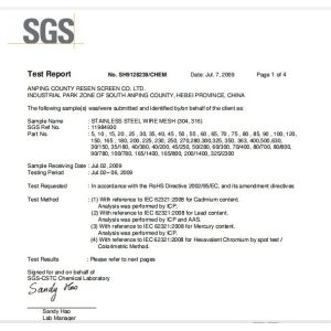 Anping County Comesh Filter Co.,Ltd Certifications