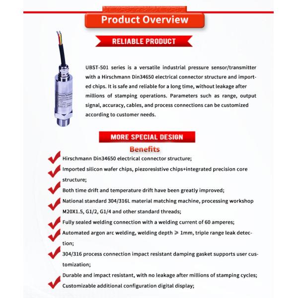 Hirschmann 24V 5VDC Liquid Level Transmitter for Gas and Oil Liquid Level Detection