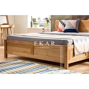 Oak Drawer Wooden Box Bed