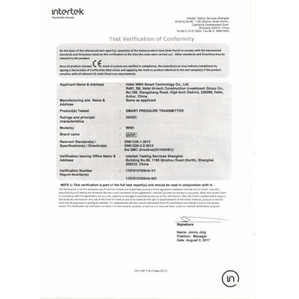 Px10 316L Electronic Pressure Transmitter For Liquid Gas And Steam