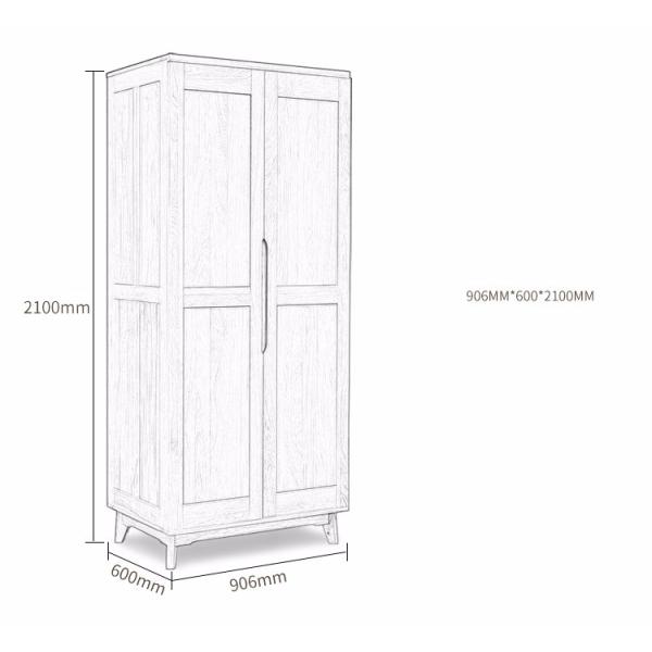New Modern Simple Wooden Clothes Double Doors Wardrobe Design Furniture Bedroom