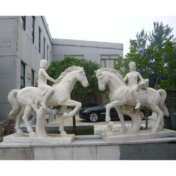 Stone carving figure sculpture white marble girl statue riding horse statue,stone carving supplier