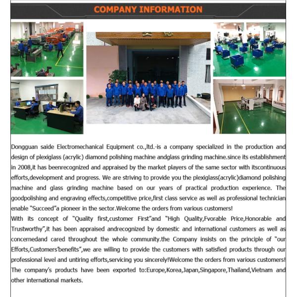 Acrylic Edge Polishing Machine 0-60 Degree Tilt Angle Polish