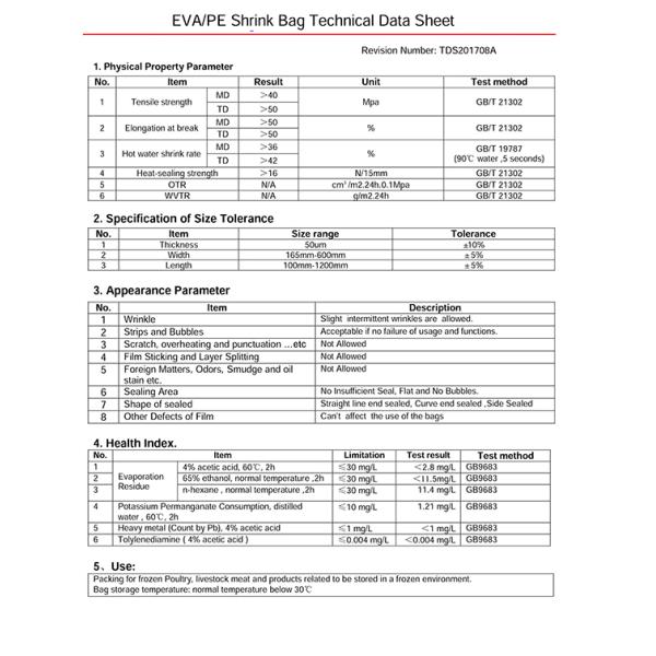 Manufacturing plant wholesale poultry meat packaging bags Food grade heat shrink bags packaging meat