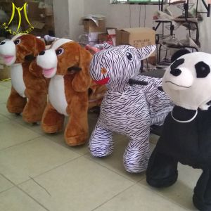 Quality Hansel commercial adult ride moving zebra animal scooters in mall for sale