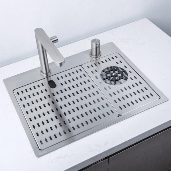 Stainless Steel Glass Rinser Sink , Single Bowl 15 Inch Undermount Bar Sink 50x40