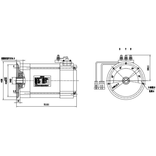 Chinese Standard 7.5kW AC motor for Club Car