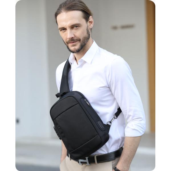 New custom logo Shoulder bag multifunctional waterproof anti theft chest bag men sling bag