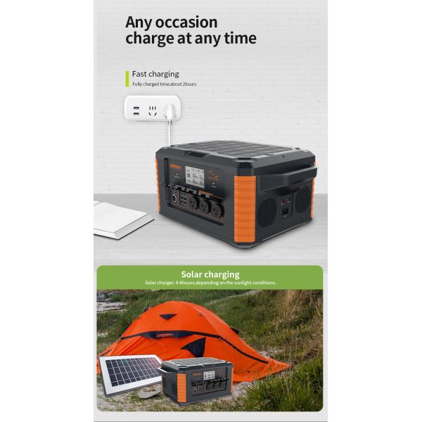 2000W portable solar powered generator, With Battery Expansion Parallel