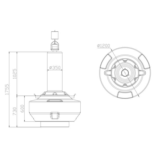 Diameter 1200mm Cardinal Marker Marine Buoys Boat Navigation Buoys OEM Logo