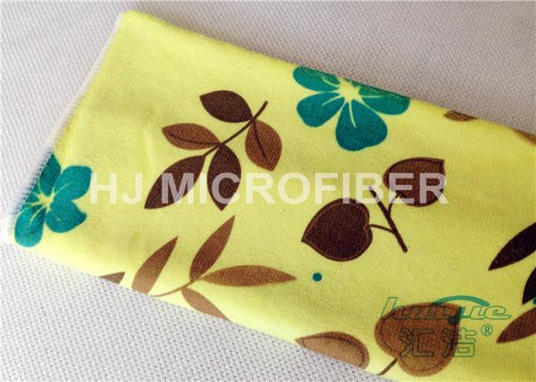 Household Microfiber Printed Kitchen Cleaning Cloth / Microfiber Towels
