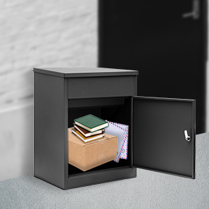 Outdoor Parcel Drop Box with Large Storage Capacity and Post Mount Style Carbon Steel