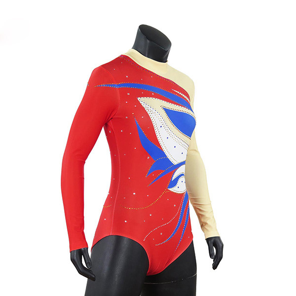 Stretchable Long Sleeve Gymnastics Leotards For Girls Sublimation Printing