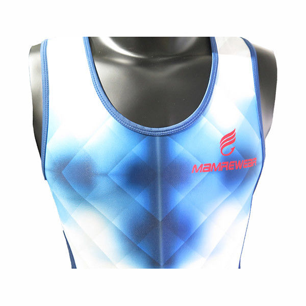 Blue Color Sublimation Rowing Sports Clothing Lycra Rowing Suit For Boating