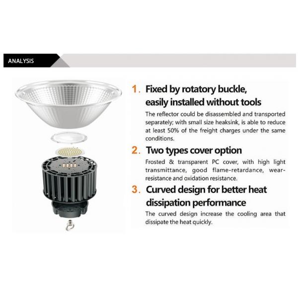 Workshop 150w Industrial High Bay LED Lighting 277V 2700K Energy Saving