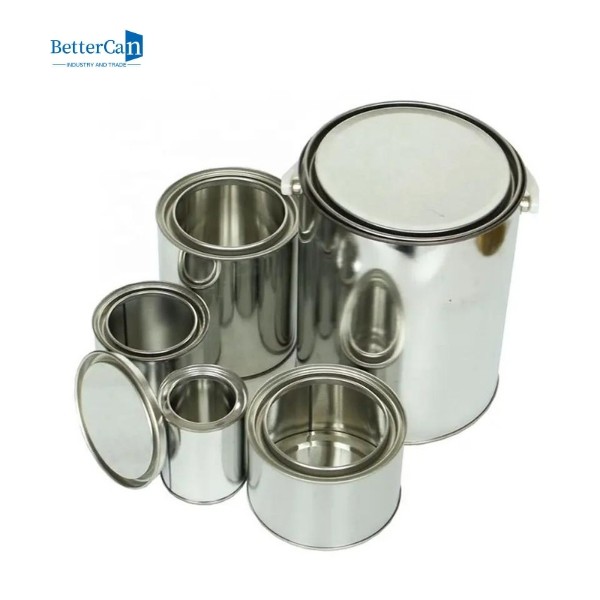 2 Pint Empty Metal Paint Cans With Lids , Quart Size Tin Paint Buckets